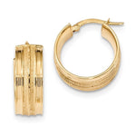 Lataa kuva Galleria-katseluun, 14K Yellow Gold 18mmx7.8mm Modern Contemporary Round Hoop Earrings
