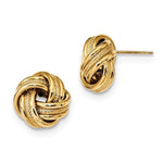 Load image into Gallery viewer, 14k Yellow Gold 13mm Classic Love Knot Stud Post Earrings
