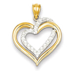 Lataa kuva Galleria-katseluun, 14k Two Tone Gold Heart Pendant Charm
