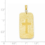 Load image into Gallery viewer, 14k Yellow Gold Cross Rectangle Pendant Charm
