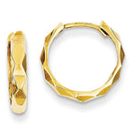 Indlæs billede til gallerivisning 14k Yellow Gold 14mm Modern Hinged Hoop Huggie Earrings
