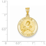 Φόρτωση εικόνας στο εργαλείο προβολής Συλλογής, 14k Yellow Gold Sacred Heart of Mary Hollow Pendant Charm
