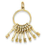 Load image into Gallery viewer, 14k Yellow Gold I Love You Key Ring Pendant Charm - [cklinternational]
