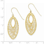 Carica l&#39;immagine nel visualizzatore di Gallery, 14k Yellow Gold Oval Wire Wrapped Shepherd Hook Dangle Earrings
