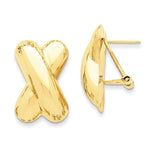 Kép betöltése a galériamegjelenítőbe: 14k Yellow Gold Classic Modern X Omega Clip Back Earrings
