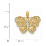 画像をギャラリービューアに読み込む, 14k Yellow Gold and Rhodium Butterfly Pendant Charm
