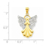 Cargar imagen en el visor de la galería, 14k Yellow Gold and Rhodium Angel Filigree Pendant Charm
