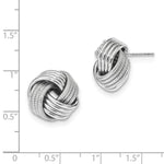 Load image into Gallery viewer, 14k White Gold 15mm Classic Love Knot Stud Post Earrings
