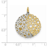 Load image into Gallery viewer, 14k Gold Two Tone Domed Filigree Circle Pendant Charm
