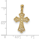 Cargar imagen en el visor de la galería, 14k Yellow Gold Filigree Cross Pendant Charm
