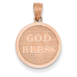 Load image into Gallery viewer, 14k Rose Gold Cross God Bless Round Reversible Pendant Charm
