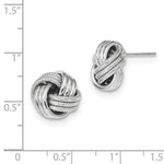 Load image into Gallery viewer, 14k White Gold 13mm Classic Love Knot Stud Post Earrings
