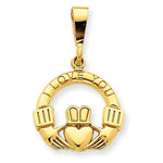 Load image into Gallery viewer, 14k Yellow Gold Claddagh I Love You Pendant Charm
