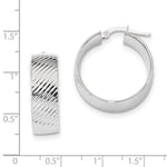 Load image into Gallery viewer, 14K White Gold 24mmx23mmx8mm Modern Contemporary Round Hoop Earrings
