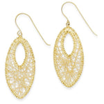 Carica l&#39;immagine nel visualizzatore di Gallery, 14k Yellow Gold Oval Wire Wrapped Shepherd Hook Dangle Earrings
