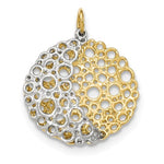 Lade das Bild in den Galerie-Viewer, 14k Gold Two Tone Domed Filigree Circle Pendant Charm
