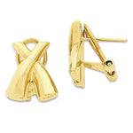 이미지를 갤러리 뷰어에 로드 , 14k Yellow Gold Modern Contemporary X Omega Post Earrings
