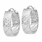 Charger l&#39;image dans la galerie, 14K White Gold Modern Contemporary Oval Hoop Earrings
