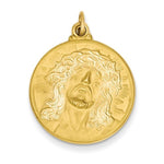 將圖片載入圖庫檢視器 14k Yellow Gold Jesus Face Medal Pendant Charm
