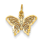Afbeelding in Gallery-weergave laden, 14k Yellow Gold Butterfly Small Pendant Charm
