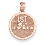 Cargar imagen en el visor de la galería, 14k Rose Gold Cross 1st Communion Reversible Pendant Charm
