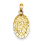 將圖片載入圖庫檢視器 14k Yellow Gold Saint Christopher Medal Pendant Charm
