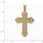 Φόρτωση εικόνας στο εργαλείο προβολής Συλλογής, 14k Yellow Gold Cross Filigree Pendant Charm
