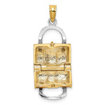 Load image into Gallery viewer, 14K Yellow Gold Enamel Yellow Handbag Purse 3D Pendant Charm
