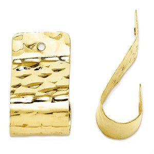 14k Yellow Gold Polished Hammered Earring Jackets