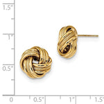 Cargar imagen en el visor de la galería, 14k Yellow Gold 13mm Classic Love Knot Stud Post Earrings
