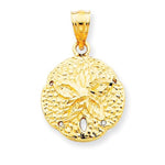 Cargar imagen en el visor de la galería, 14k Yellow Gold Sand Dollar Pendant Charm
