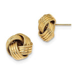 Indlæs billede til gallerivisning 14k Yellow Gold 14mm Classic Love Knot Stud Post Earrings
