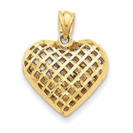 Load image into Gallery viewer, 14k Yellow Gold Puffy Heart Cage Hollow Pendant Charm - [cklinternational]
