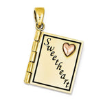 Afbeelding in Gallery-weergave laden, 14k Gold Two Tone Sweetheart I Love You Pendant Charm
