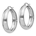 Lade das Bild in den Galerie-Viewer, 14k White Gold Large Classic Polished Round Hoop Earrings
