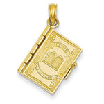 Загрузить изображение в средство просмотра галереи, 14k Yellow Gold Ten Commandments Bible 3D Pendant Charm

