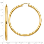 Carica l&#39;immagine nel visualizzatore di Gallery, 14K Yellow Gold Large Classic Round Hoop Earrings 65mmx4mm
