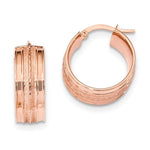 Load image into Gallery viewer, 14K Rose Gold 18mmx7.8mm Modern Contemporary Round Hoop Earrings
