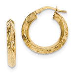 Load image into Gallery viewer, 14K Yellow Gold 21mmx21mmx3.25mm Modern Contemporary Round Hoop Earrings
