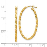 이미지를 갤러리 뷰어에 로드 , 14k Yellow Gold Classic Textured Oval Hoop Earrings
