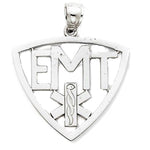 Lataa kuva Galleria-katseluun, 14k White Gold EMT Medical Symbol Pendant Charm
