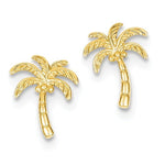 Load image into Gallery viewer, 14k Yellow Gold Palm Tree Stud Post Earrings
