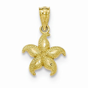 14k Yellow Gold Starfish Open Back Small Pendant Charm