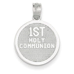 將圖片載入圖庫檢視器 14k White Gold Cross 1st Communion Reversible Pendant Charm
