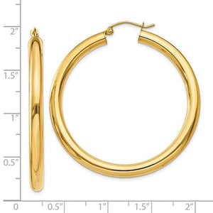 14K Yellow Gold Large Classic Round Hoop Earrings 44mmx4mm