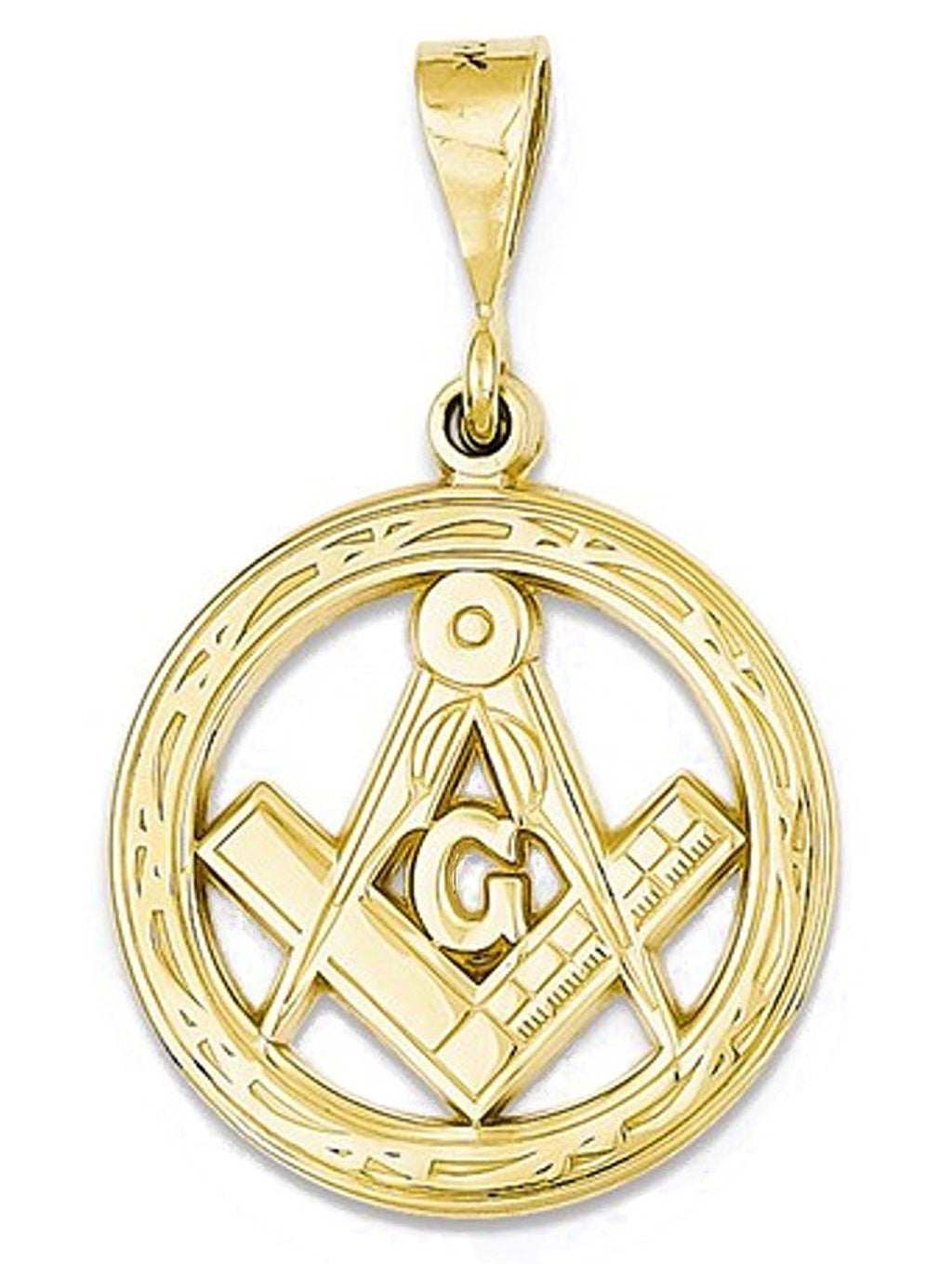 14k Yellow Gold Masonic Pendant Charm - [cklinternational]