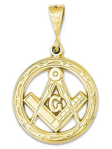 14k Yellow Gold Masonic Pendant Charm - [cklinternational]