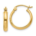 Ladda upp bild till gallerivisning, 14K Yellow Gold 15mmx2.75mm Classic Round Hoop Earrings
