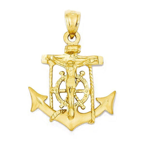 14k Yellow Gold Mariners Cross Pendant Charm - [cklinternational]