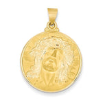Load image into Gallery viewer, 14k Yellow Gold Jesus Face Medal Hollow Pendant Charm
